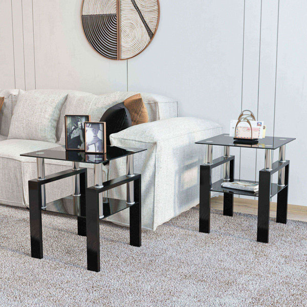 Ivy Bronx Glass End Table Sets of 2 | Wayfair